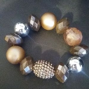 Brown & Brassy chunk bracelet